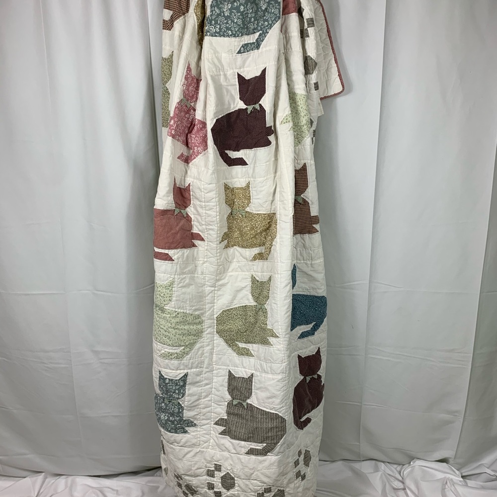 Vintage Patchwork Kitty Cat Quilt/Wall Hanging